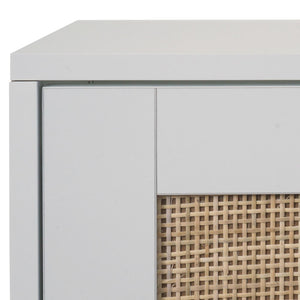 Schuhschrank Schuhkipper Rattanfront 3 Fächer 126x63x24cm weiss