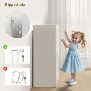 Schuhschrank mit Soft-Close für Flur bis 18 Paar Holz weiss