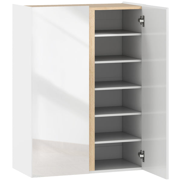 Schuhschrank mit Soft-Close für Flur bis 18 Paar Holz weiss
