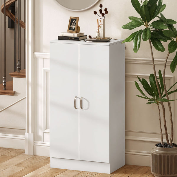 Schuhschrank mit verstellbaren Regalen und Soft-Close für Flur weiss