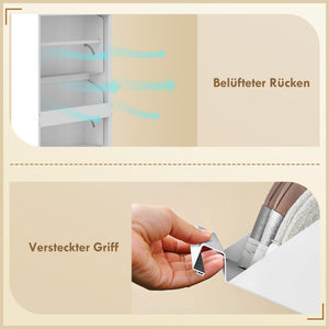 Schuhschrank schmal Wandmontage mit 3 Klappfächern Metall weiss