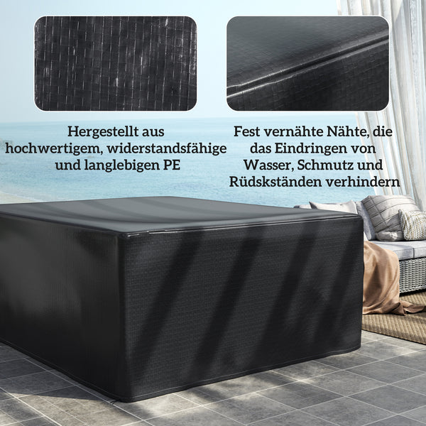 Schutzhülle für Gartenmöbel wasserdicht winterfest schwarz