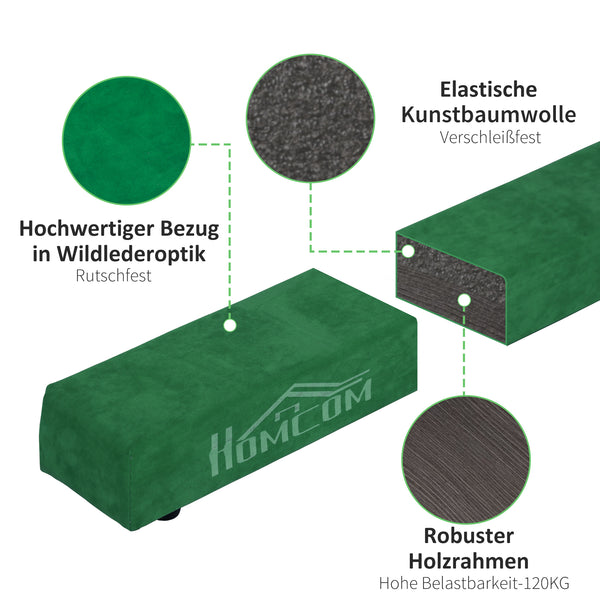 Schwebebalken faltbar rutschfest für Kinder Holz Wildleder