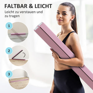 Schwebebalken faltbar rutschfest für Kinder rosa