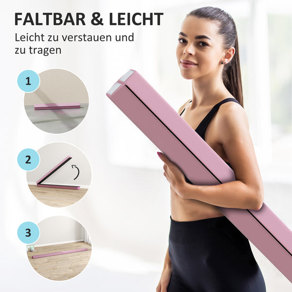 Schwebebalken faltbar rutschfest für Kinder rosa