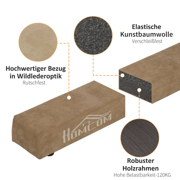 Schwebebalken faltbar rutschfest mit Wildlederbezug aus Holz