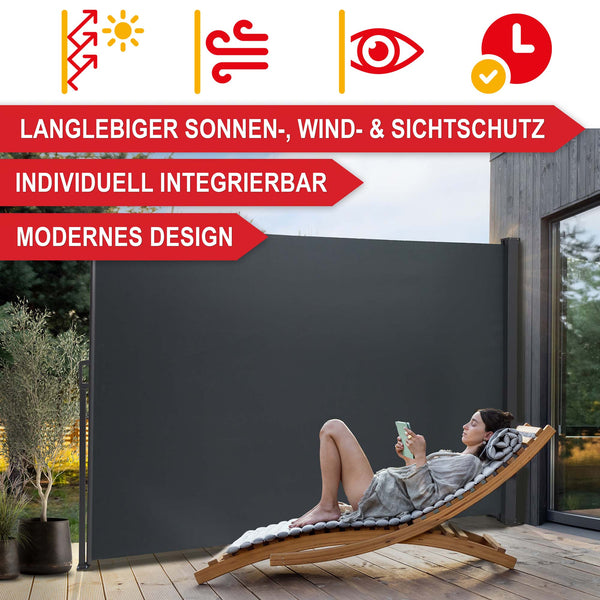 Tenda da sole laterale 160x300cm frangivento frangivista flessibile