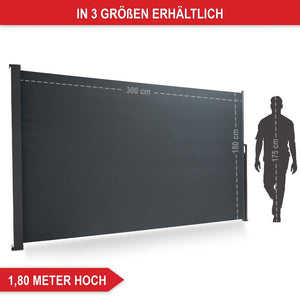 Tenda da sole laterale 180x300cm frangivento frangivista flessibile