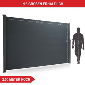 Tenda da sole laterale 200x300cm frangivento frangivista flessibile