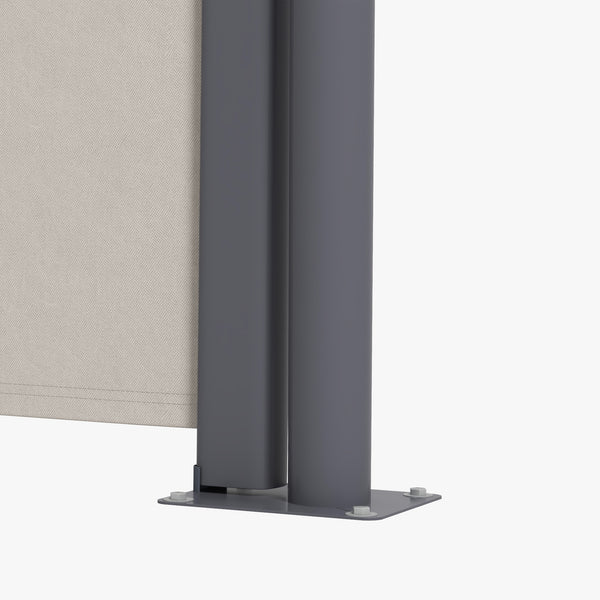 Seitenmarkise 300x100cm UV-Schutz Windschutz Hellgrau