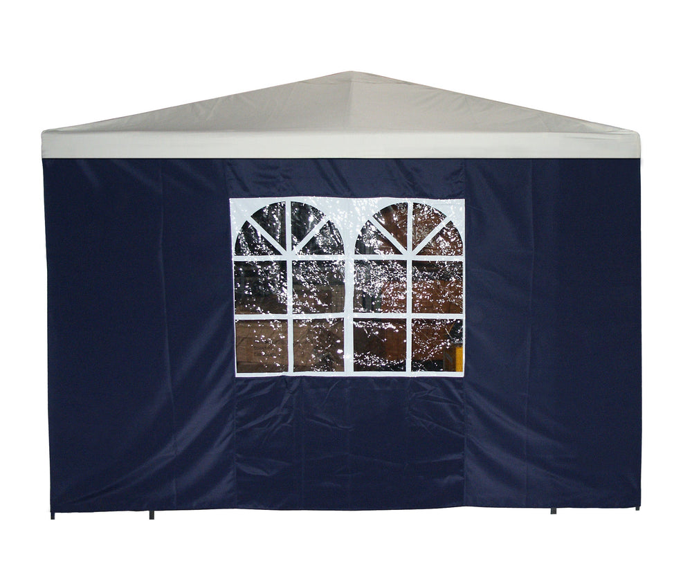 Seitenplane für Pavillon, 3x1,9 Meter, Polyester blau mit Fenster