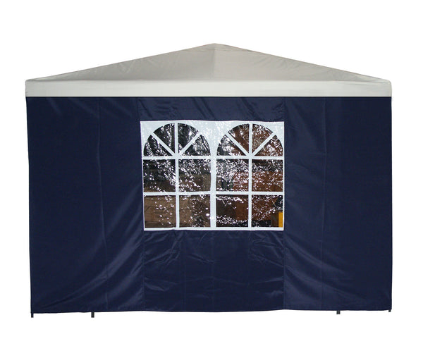 Seitenplane für Pavillon, 3x1,9 Meter, Polyester blau mit Fenster