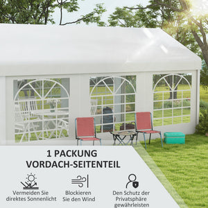 Seitenteil für Pavillon 6x2m Ersatzwand Weiss