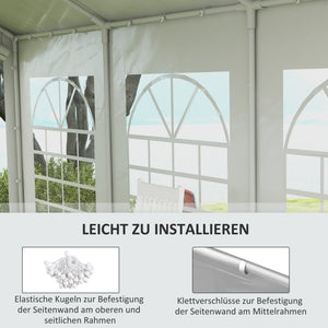 Seitenteil für Pavillon 6x2m Ersatzwand Weiss