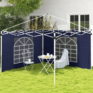 Seitenwände 3x3/3x6m mit Fenster & Tür Blau