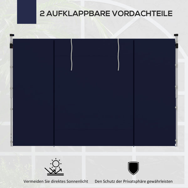 Seitenwände 3x3/3x6m mit Fenster & Tür Blau