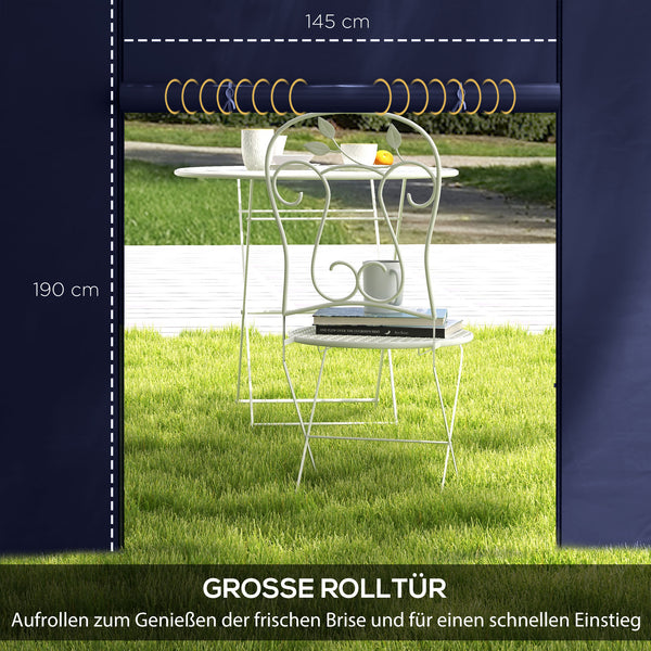 Seitenwände 3x3/3x6m mit Fenster & Tür Blau
