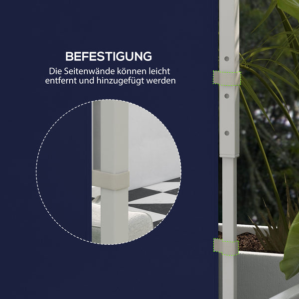 Seitenwände 3x3/3x6m mit Fenster & Tür Blau