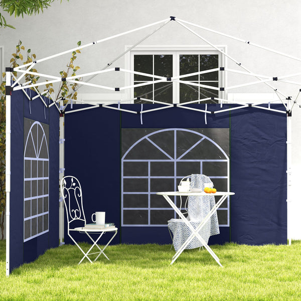 Seitenwände 3x3/3x6m mit Fenster & Tür Blau