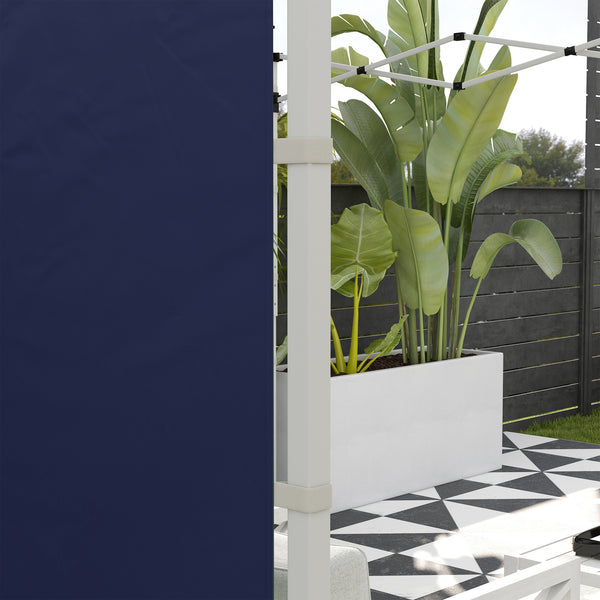 Seitenwände 3x3/3x6m mit Fenster & Tür Blau