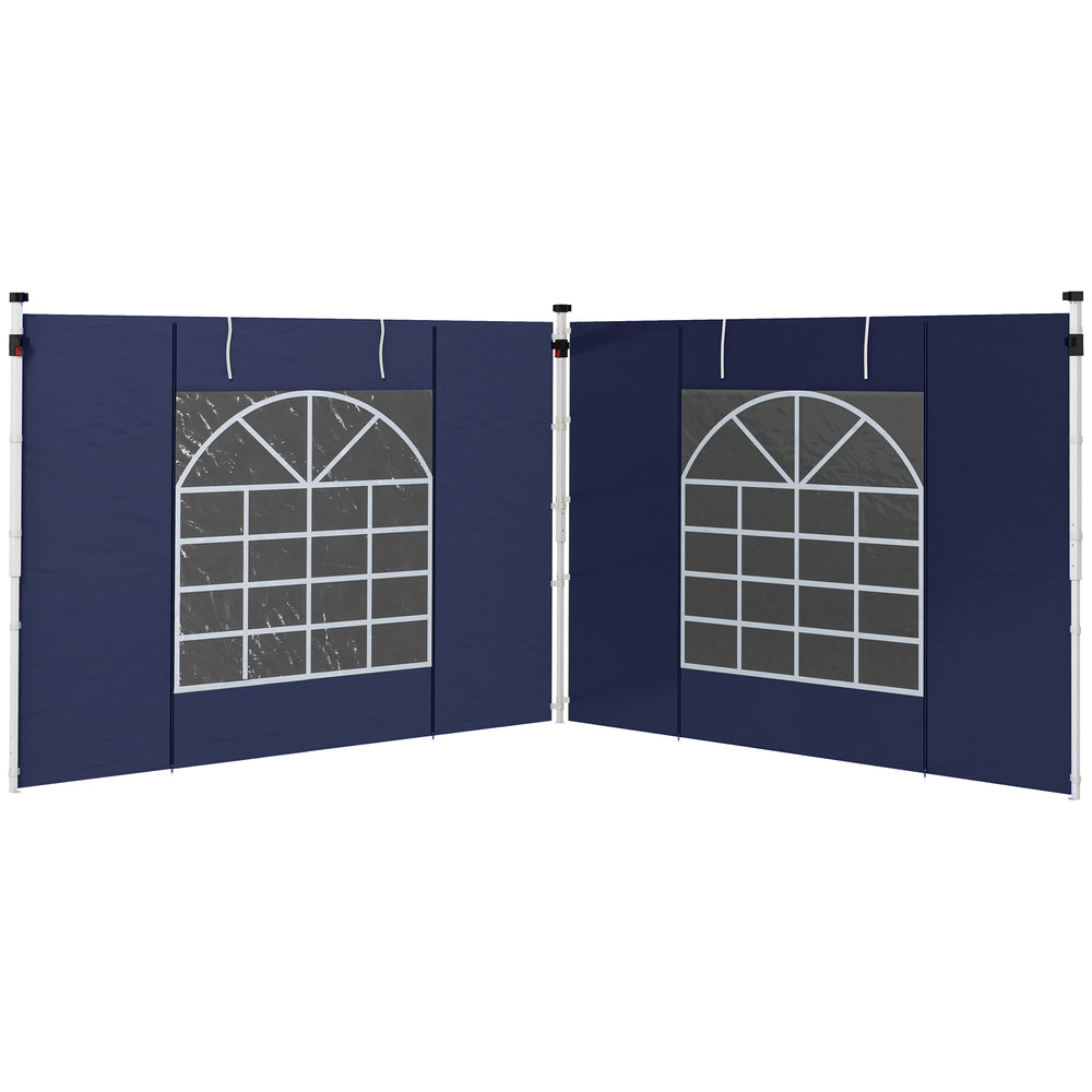 Seitenwände 3x3/3x6m mit Fenster & Tür Blau