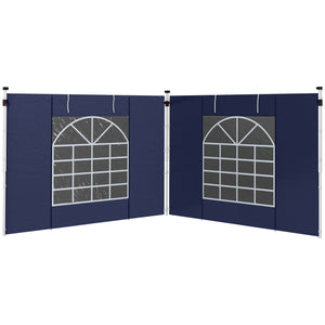 Seitenwände 3x3/3x6m mit Fenster & Tür Blau
