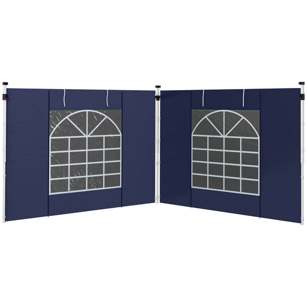 Seitenwände 3x3/3x6m mit Fenster & Tür Blau