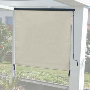 Senkrechtmarkise Sichtschutz Rollo UV-Schutz 250x180cm creme