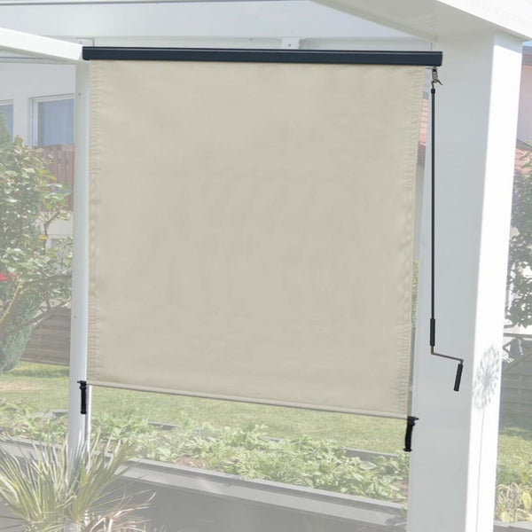Senkrechtmarkise Sichtschutz Rollo UV-Schutz 250x180cm creme