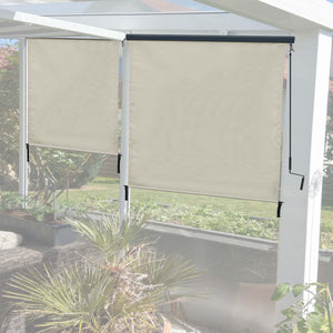 Senkrechtmarkise Sichtschutz Rollo UV-Schutz 250x180cm creme