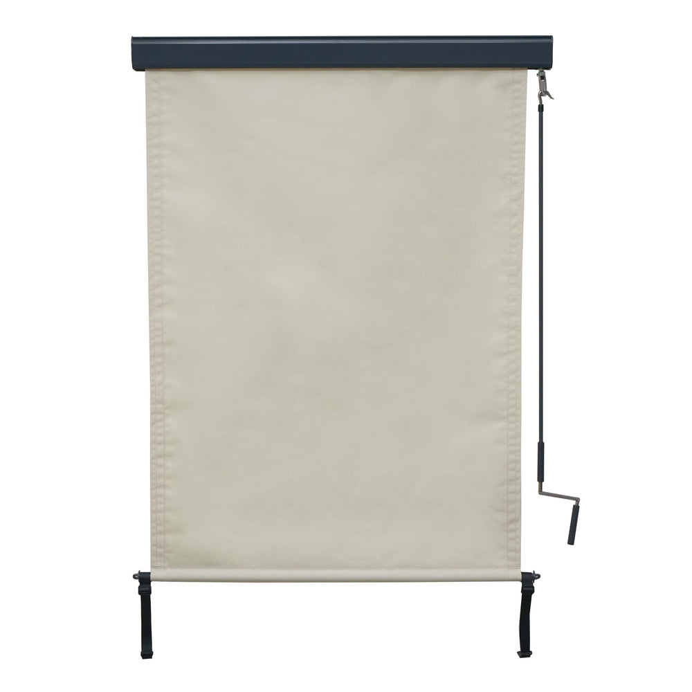 Senkrechtmarkise Aussenrollo 250x100cm UV-Schutz creme-beige