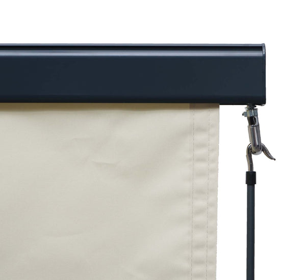 Senkrechtmarkise Aussenrollo 250x100cm UV-Schutz creme-beige