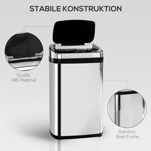 Sensor Mülleimer automatisch für Küche und Büro 30L Edelstahl