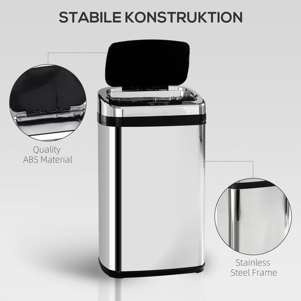 Sensor Mülleimer automatisch für Küche und Büro 30L Edelstahl