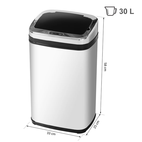 Sensor Mülleimer automatisch für Küche und Büro 30L Edelstahl
