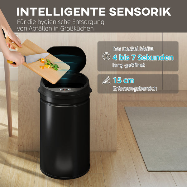 Sensor Mülleimer berührungslos für Küche 30L Edelstahl