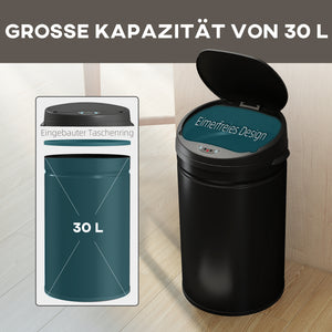Sensor Mülleimer berührungslos für Küche 30L Edelstahl
