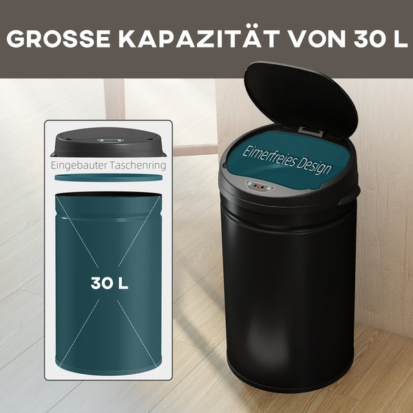 Sensor Mülleimer berührungslos für Küche 30L Edelstahl