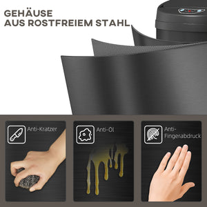 Sensor Mülleimer berührungslos für Küche 30L Edelstahl