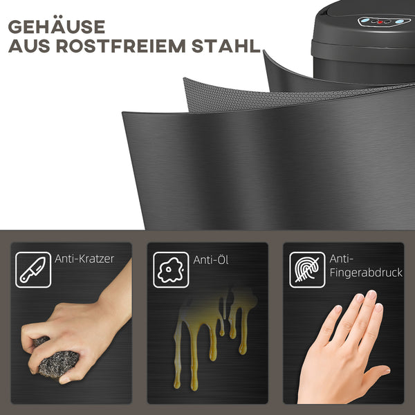 Sensor Mülleimer berührungslos für Küche 30L Edelstahl