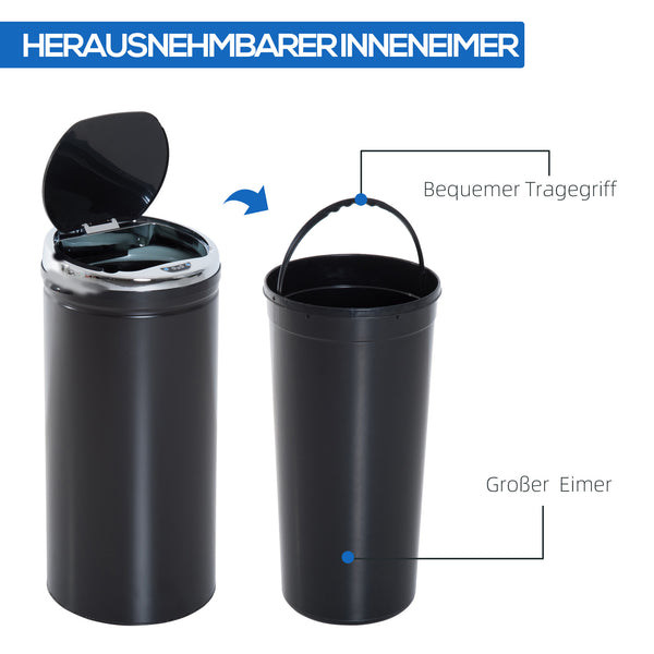 Sensor Mülleimer automatischer Abfalleimer für Küche 42L Edelstahl