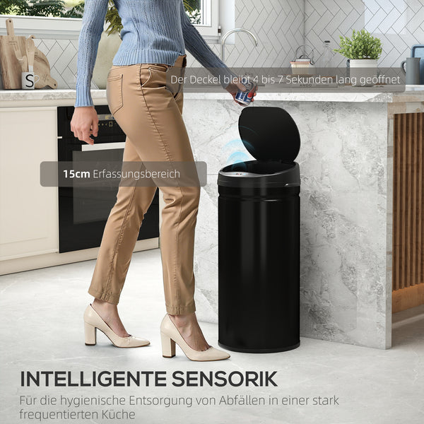 Sensor Mülleimer berührungslos für Küche 42L Edelstahl