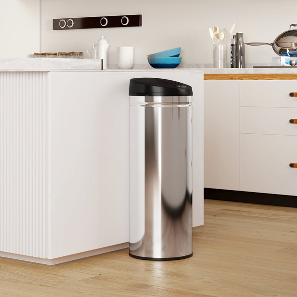 Sensor Mülleimer berührungslos für Küche Büro 50L Edelstahl