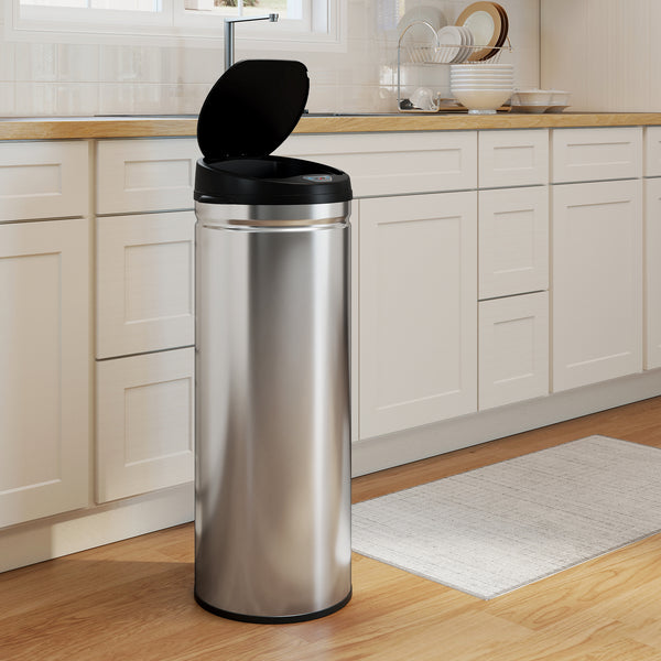Sensor Mülleimer berührungslos für Küche Büro 50L Edelstahl