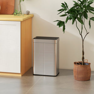 Sensor Mülleimer automatisch mit Schmetterlingsdeckel 55L Edelstahl