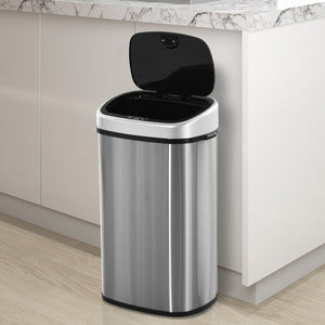 Sensor Mülleimer Automatik für Küche 58L Edelstahl silber