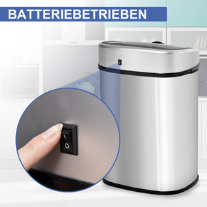 Sensor Mülleimer Automatik für Küche 58L Edelstahl silber
