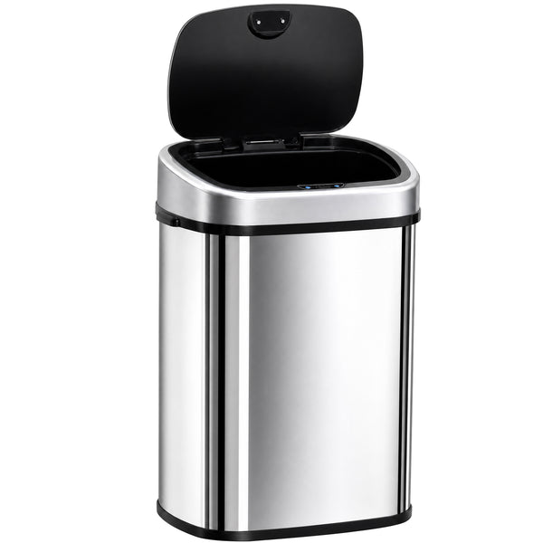 Sensor Mülleimer Automatik für Küche 58L Edelstahl silber