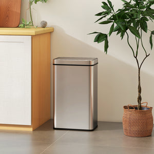 Sensor Mülleimer mit automatischem Deckel 60L Edelstahl silber