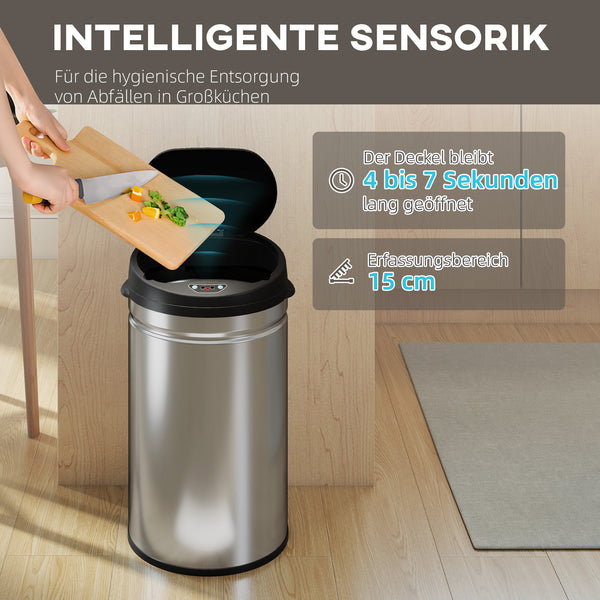 Sensor Mülleimer berührungslos Küche 30L Edelstahl